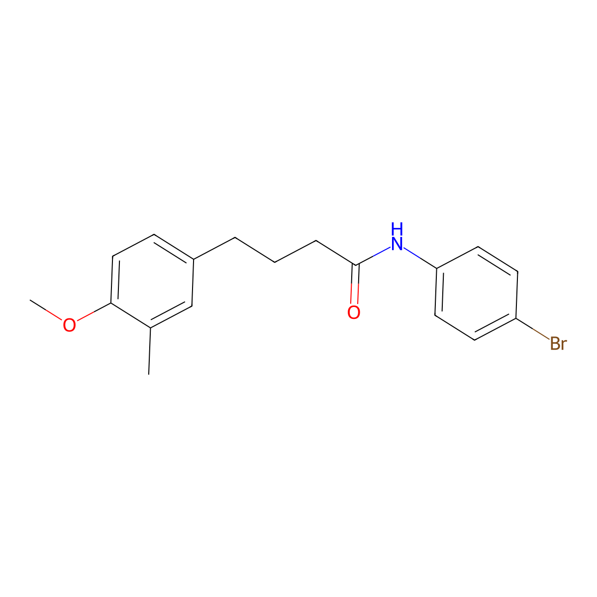 N-(4-bromophenyl)-4-(4-methoxy-3-methylphenyl)butanamide molecular structure, CAS 431915-27-4