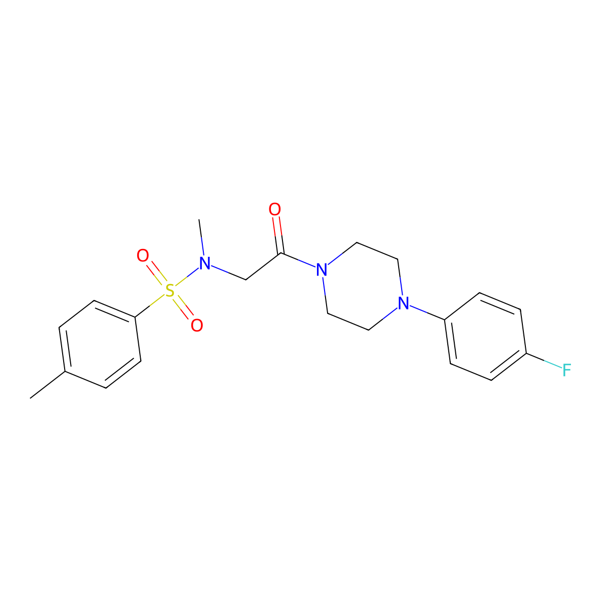 N-{2-[4-(4-fluorophenyl)piperazin-1-yl]-2-oxoethyl}-N,4-dimethylbenzenesulfonamide molecular structure, CAS 431915-47-8