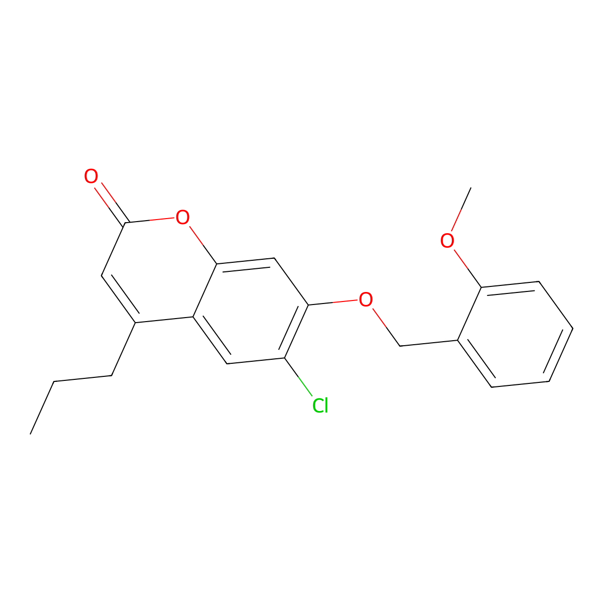 6-chloro-7-[(2-methoxybenzyl)oxy]-4-propyl-2H-chromen-2-one molecular structure, CAS 431915-91-2