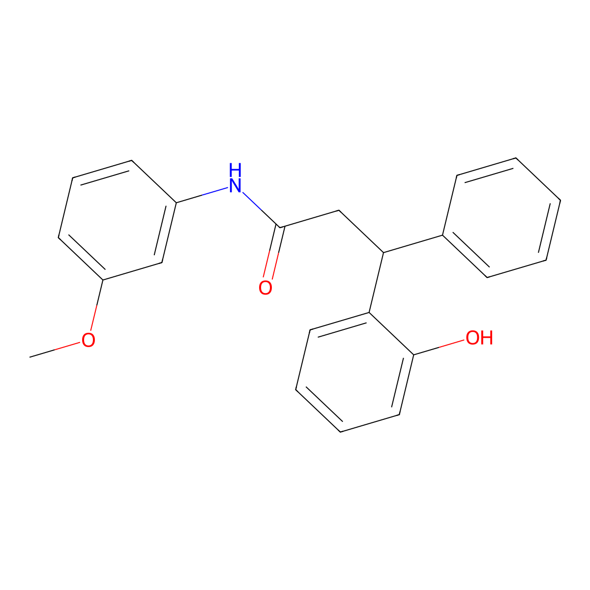 3-(2-hydroxyphenyl)-N-(3-methoxyphenyl)-3-phenylpropanamide molecular structure, CAS 431915-94-5