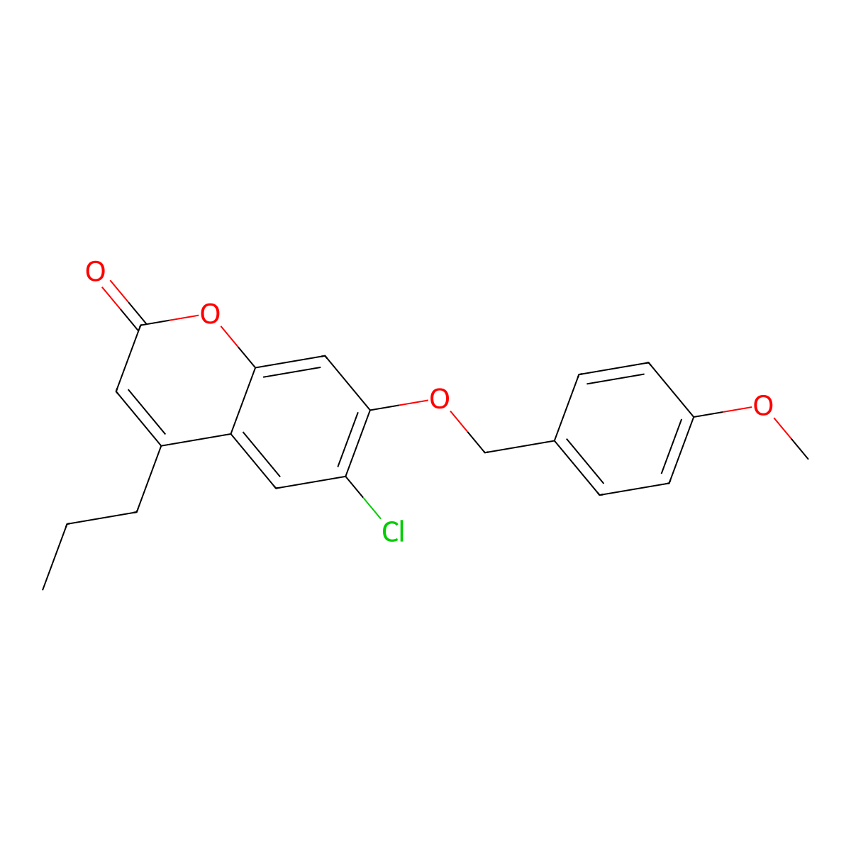 6-chloro-7-[(4-methoxybenzyl)oxy]-4-propyl-2H-chromen-2-one molecular structure, CAS 431915-98-9