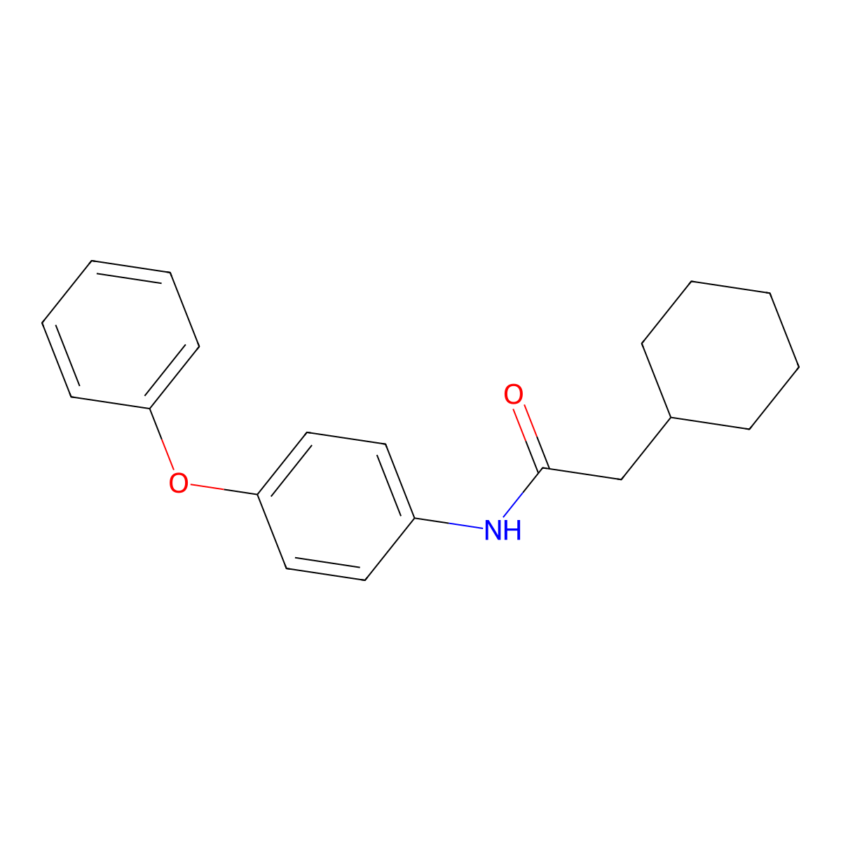 2-cyclohexyl-N-(4-phenoxyphenyl)acetamide molecular structure, CAS 431916-85-7