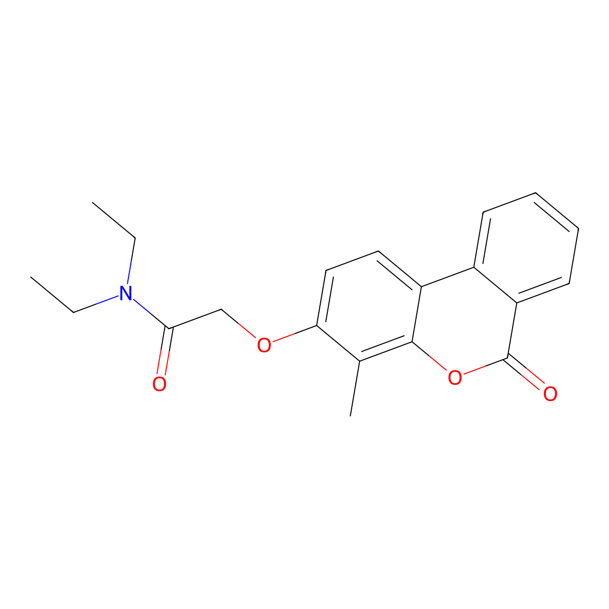 N,N-diethyl-2-(4-methyl-6-oxobenzo[c]chromen-3-yl)oxyacetamide molecular structure, CAS 431916-92-6
