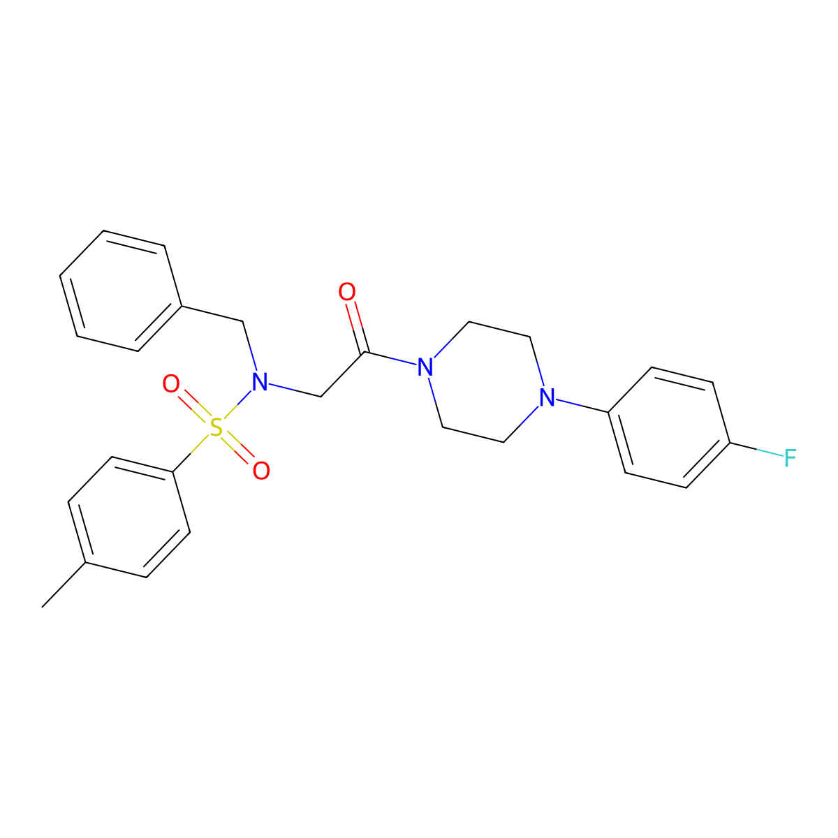 N-benzyl-N-[2-[4-(4-fluorophenyl)piperazin-1-yl]-2-oxoethyl]-4-methylbenzenesulfonamide molecular structure, CAS 431917-04-3