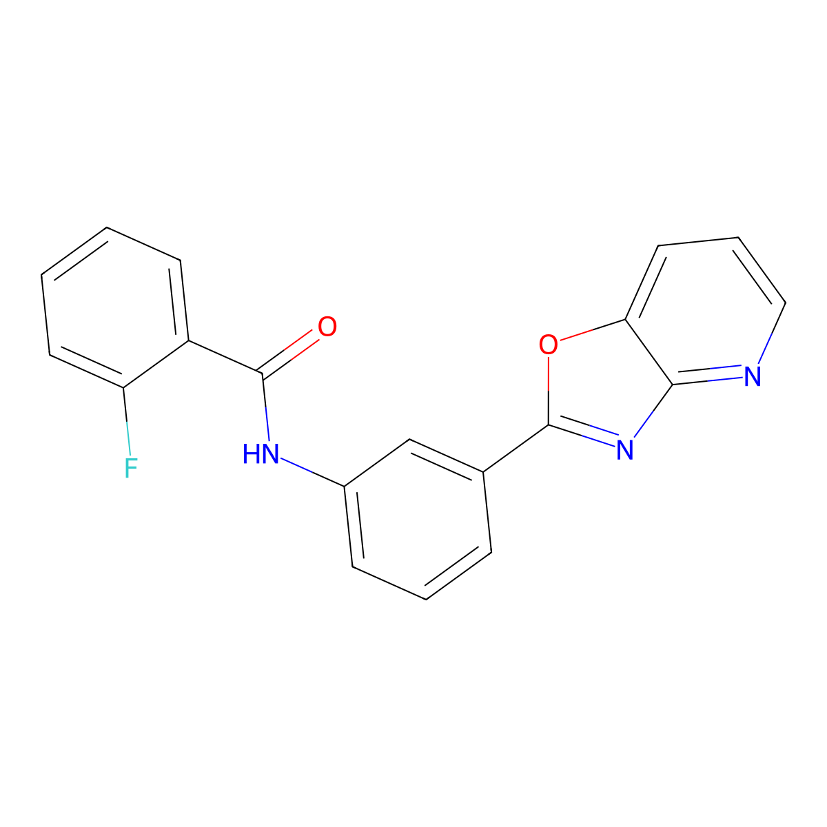 2-fluoro-N-[3-([1,3]oxazolo[4,5-b]pyridin-2-yl)phenyl]benzamide molecular structure, CAS 431917-21-4