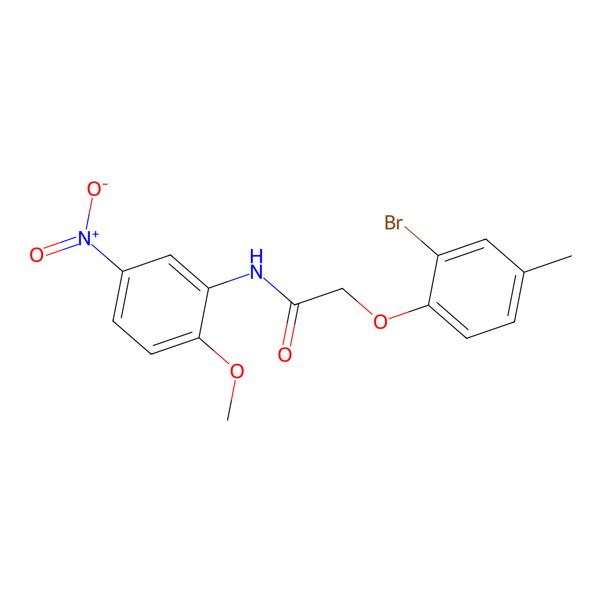 2-(2-bromo-4-methylphenoxy)-N-(2-methoxy-5-nitrophenyl)acetamide molecular structure, CAS 431917-44-1