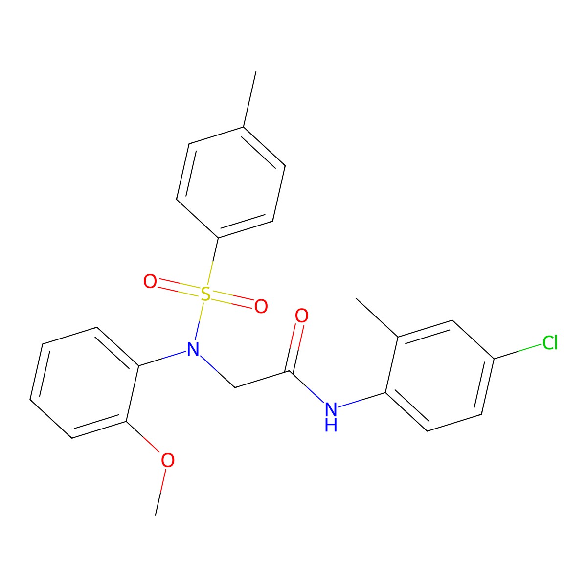 N-(4-chloro-2-methylphenyl)-2-(2-methoxy-N-(4-methylphenyl)sulfonylanilino)acetamide molecular structure, CAS 431917-46-3