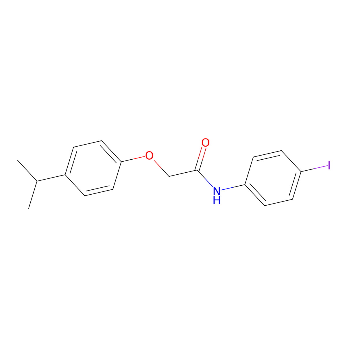 N-(4-iodophenyl)-2-(4-propan-2-ylphenoxy)acetamide molecular structure, CAS 431917-52-1