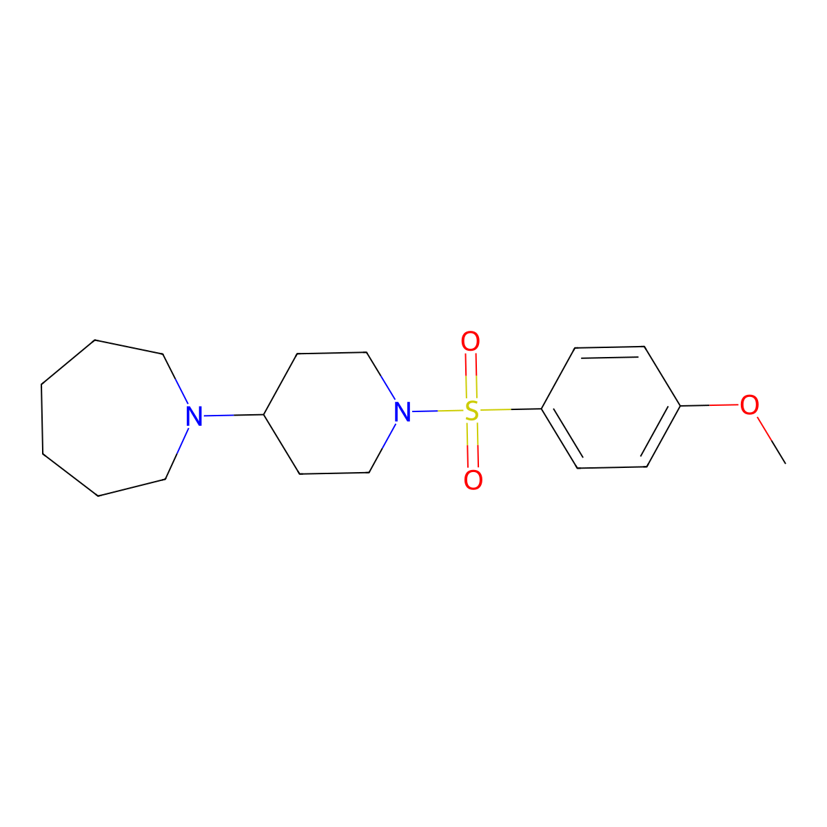 1-[1-(4-Methoxyphenyl)sulfonylpiperidin-4-yl]azepane molecular structure, CAS 431917-57-6