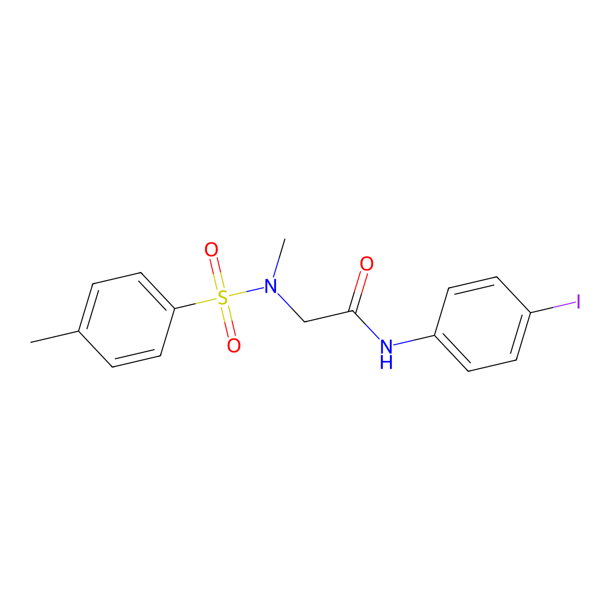 N-(4-iodophenyl)-2-[methyl-(4-methylphenyl)sulfonylamino]acetamide molecular structure, CAS 431917-60-1