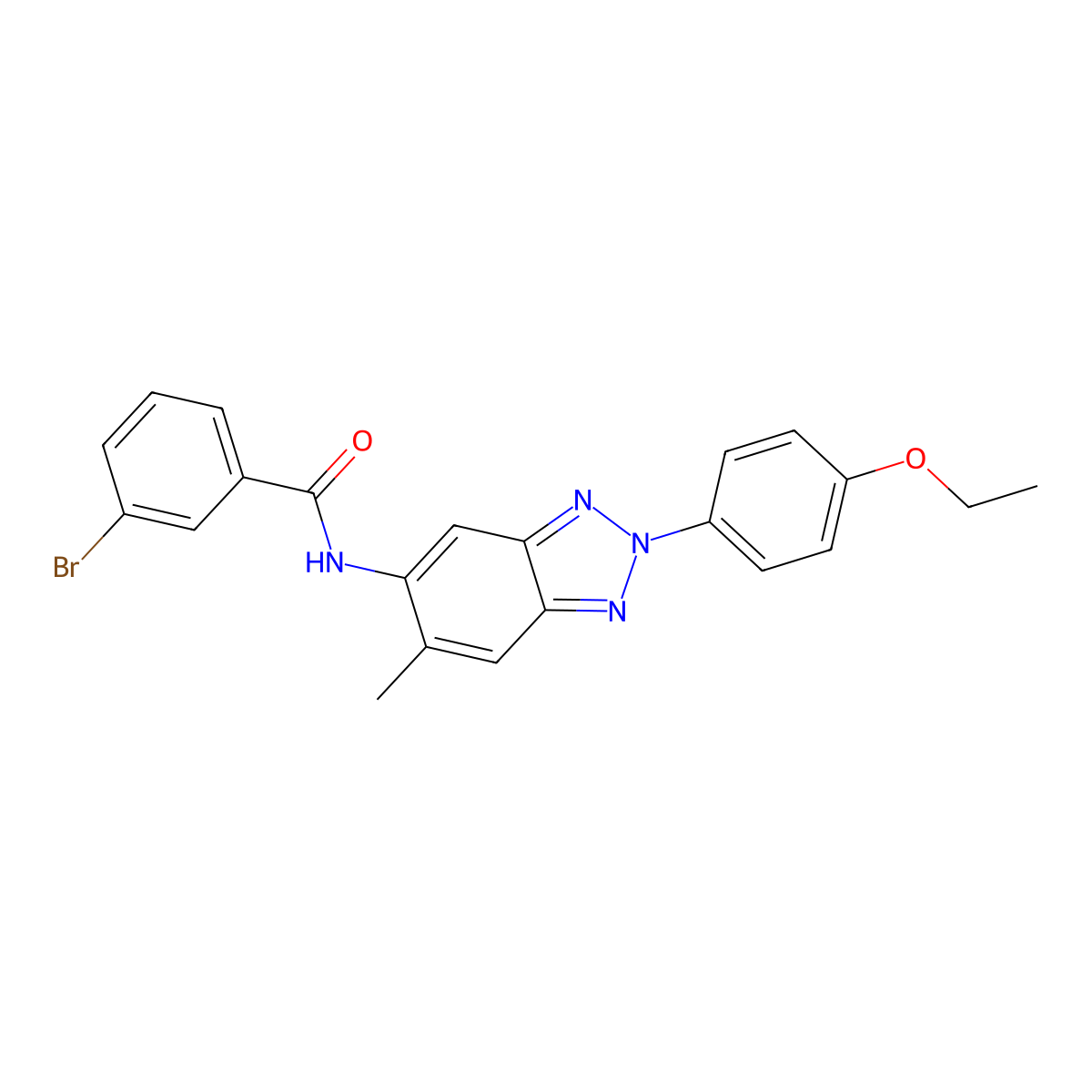 3-bromo-N-[2-(4-ethoxyphenyl)-6-methylbenzotriazol-5-yl]benzamide molecular structure, CAS 431917-78-1