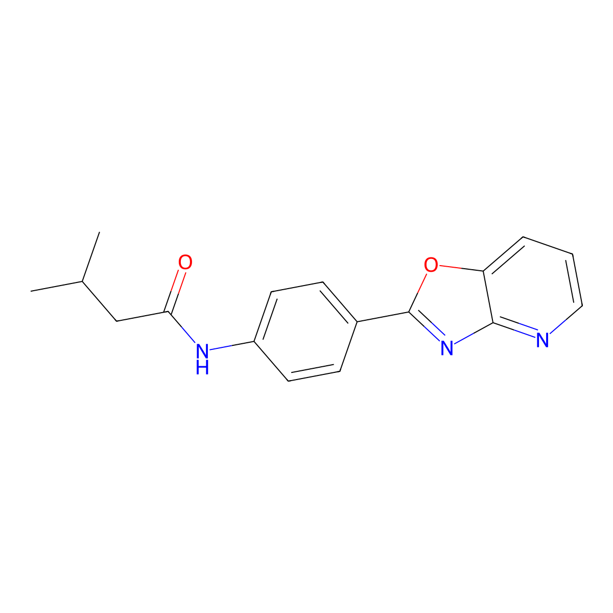 3-methyl-N-[4-([1,3]oxazolo[4,5-b]pyridin-2-yl)phenyl]butanamide molecular structure, CAS 431918-25-1