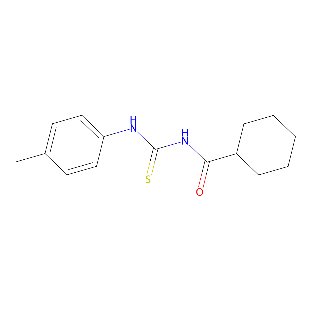 N-[(4-methylphenyl)carbamothioyl]cyclohexanecarboxamide molecular structure, CAS 431918-30-8