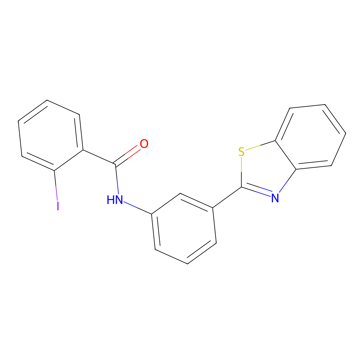 N-[3-(1,3-benzothiazol-2-yl)phenyl]-2-iodobenzamide molecular structure, CAS 431918-40-0