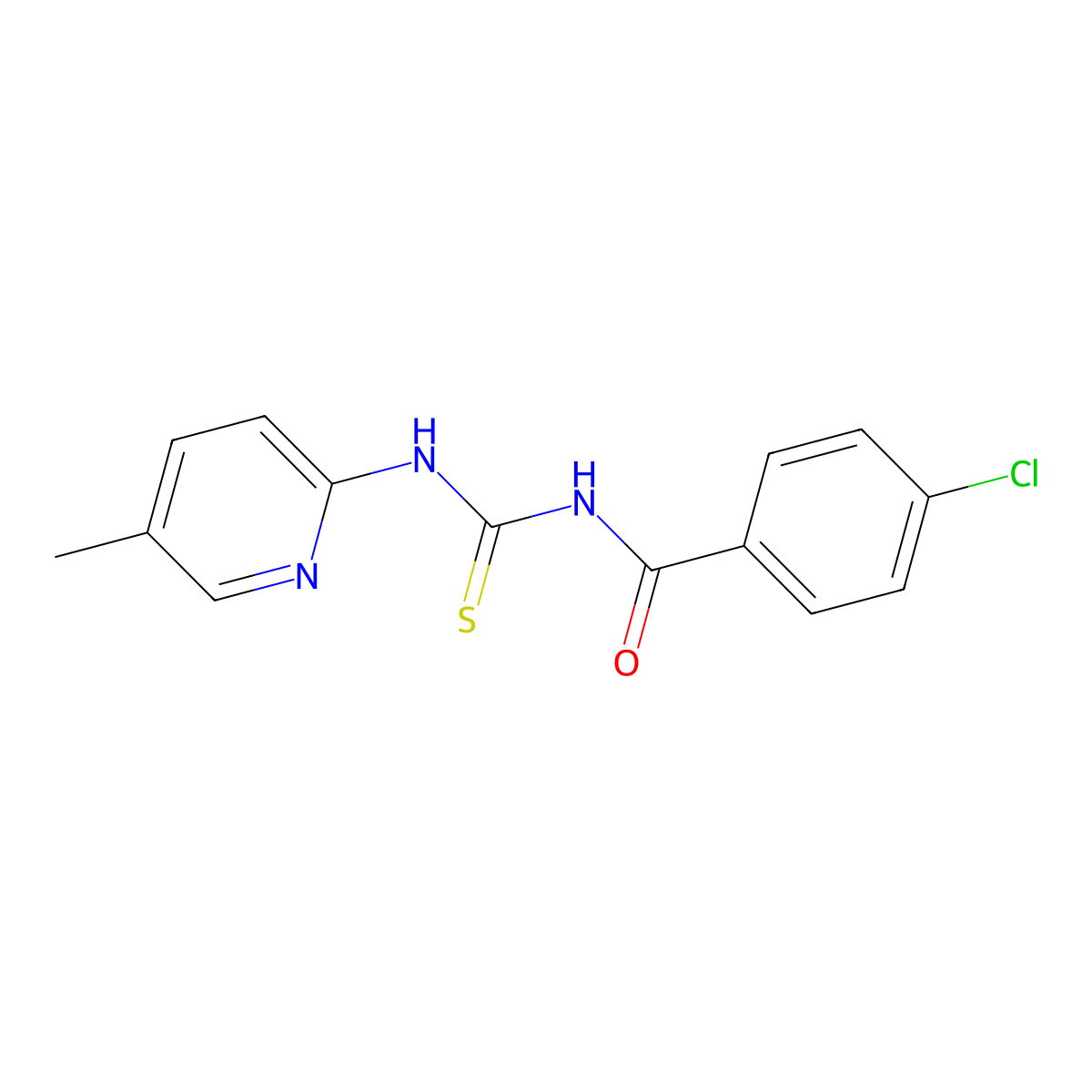 4-chloro-N-[(5-methylpyridin-2-yl)carbamothioyl]benzamide molecular structure, CAS 431918-51-3