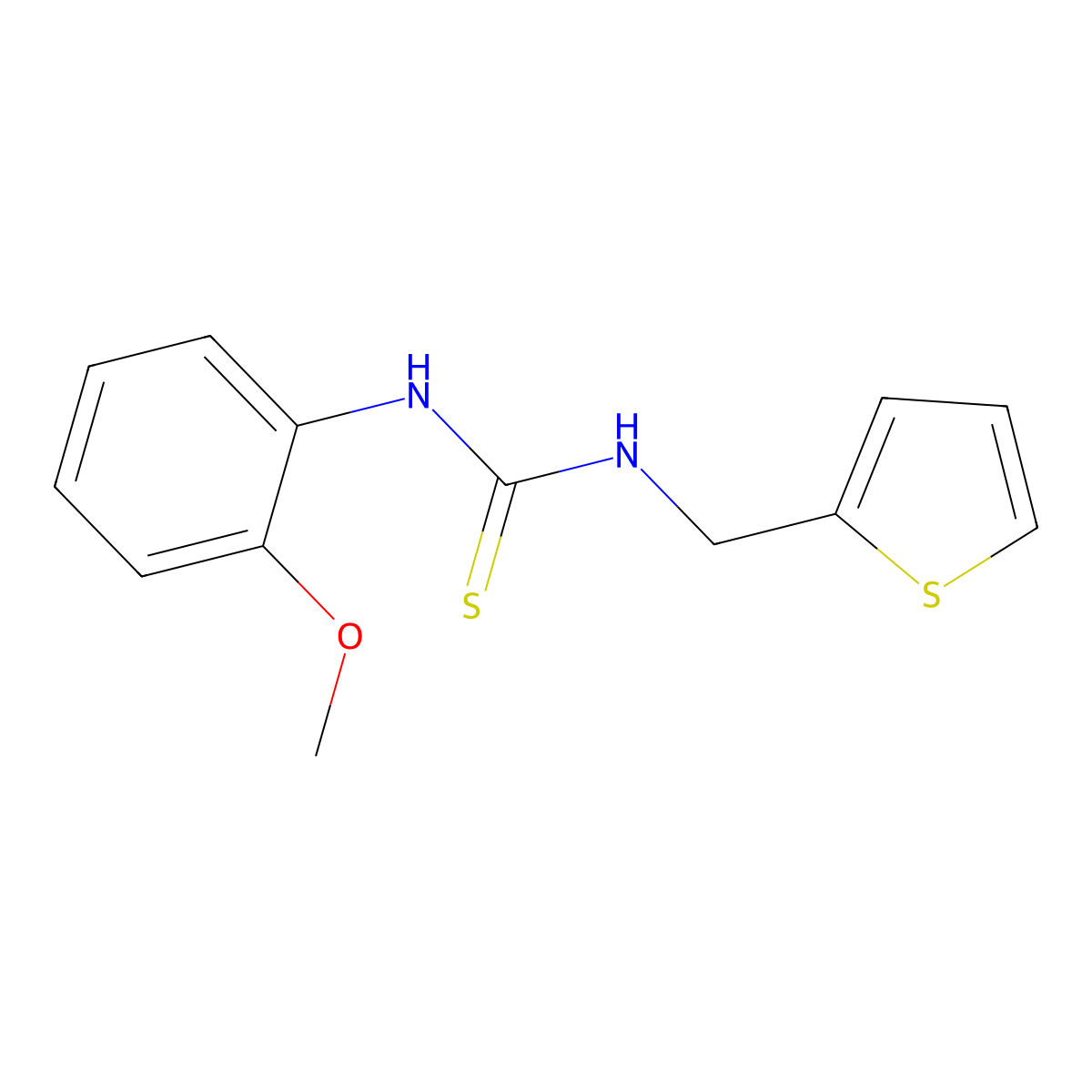 1-(2-Methoxyphenyl)-3-(thiophen-2-ylmethyl)thiourea molecular structure, CAS 431918-54-6