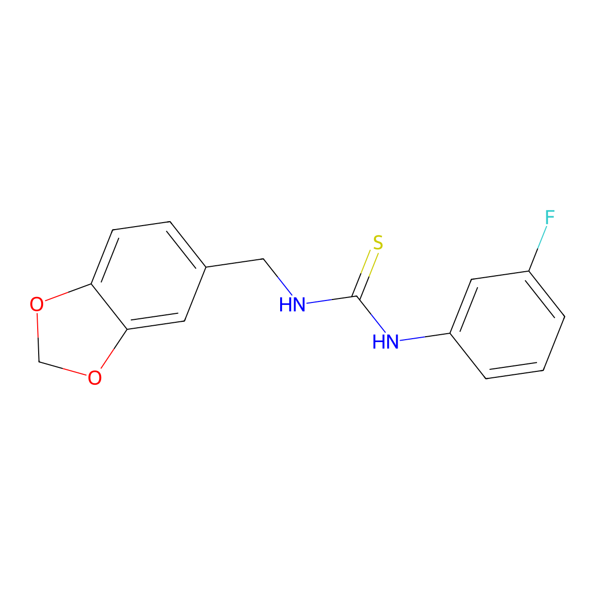 1-(1,3-Benzodioxol-5-ylmethyl)-3-(3-fluorophenyl)thiourea molecular structure, CAS 431918-69-3
