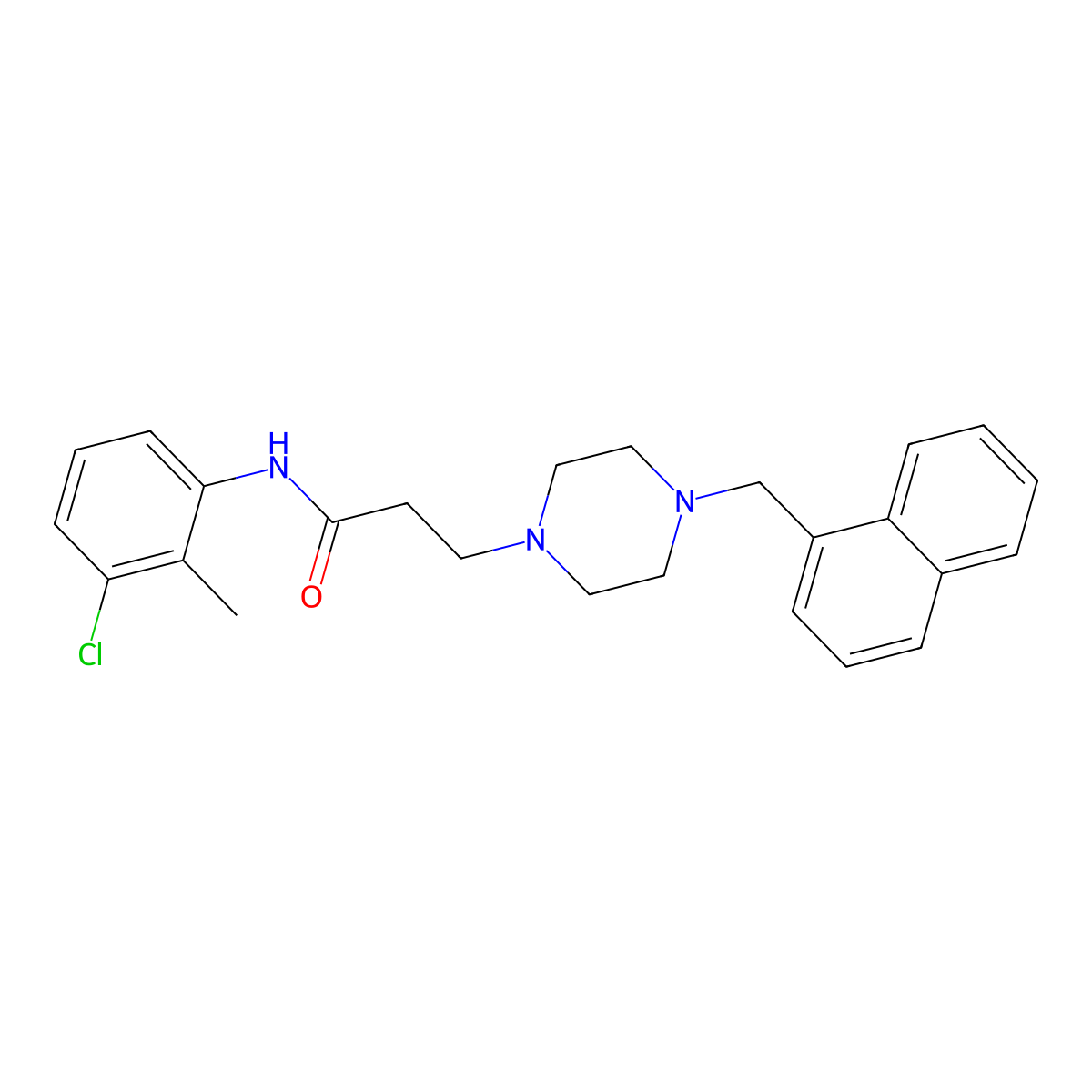 N-(3-chloro-2-methylphenyl)-3-[4-(naphthalen-1-ylmethyl)piperazin-1-yl]propanamide molecular structure, CAS 431918-86-4