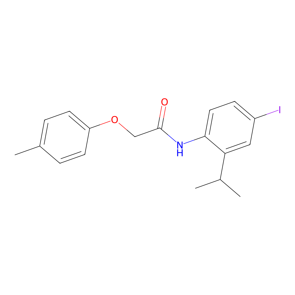 N-(4-iodo-2-propan-2-ylphenyl)-2-(4-methylphenoxy)acetamide molecular structure, CAS 431918-96-6