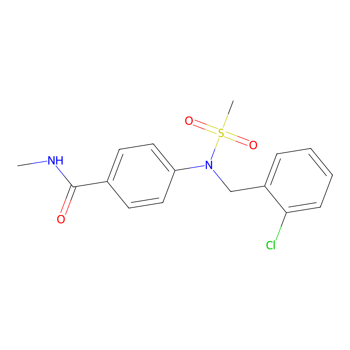 4-[(2-chlorophenyl)methyl-methylsulfonylamino]-N-methylbenzamide molecular structure, CAS 431919-03-8