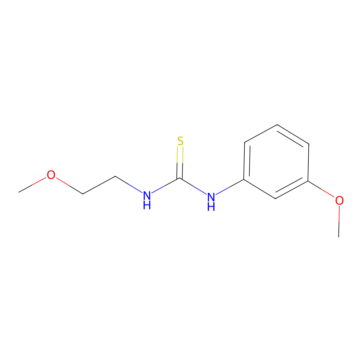1-(2-Methoxyethyl)-3-(3-methoxyphenyl)thiourea molecular structure, CAS 431919-29-8
