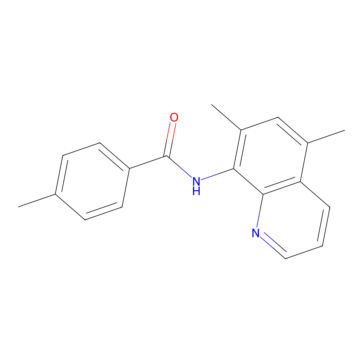 N-(5,7-dimethylquinolin-8-yl)-4-methylbenzamide molecular structure, CAS 431919-32-3