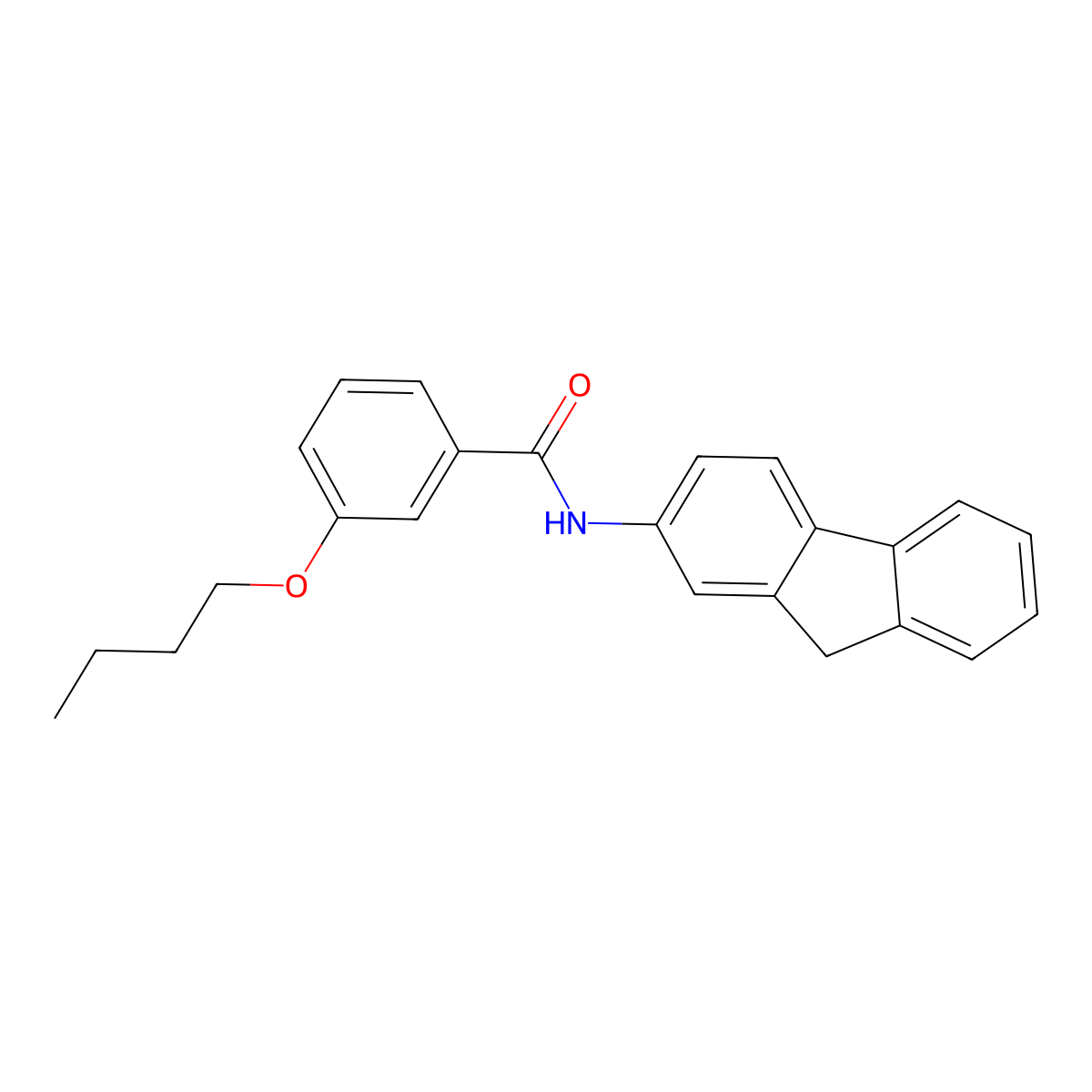 3-butoxy-N-(9H-fluoren-2-yl)benzamide molecular structure, CAS 431919-46-9