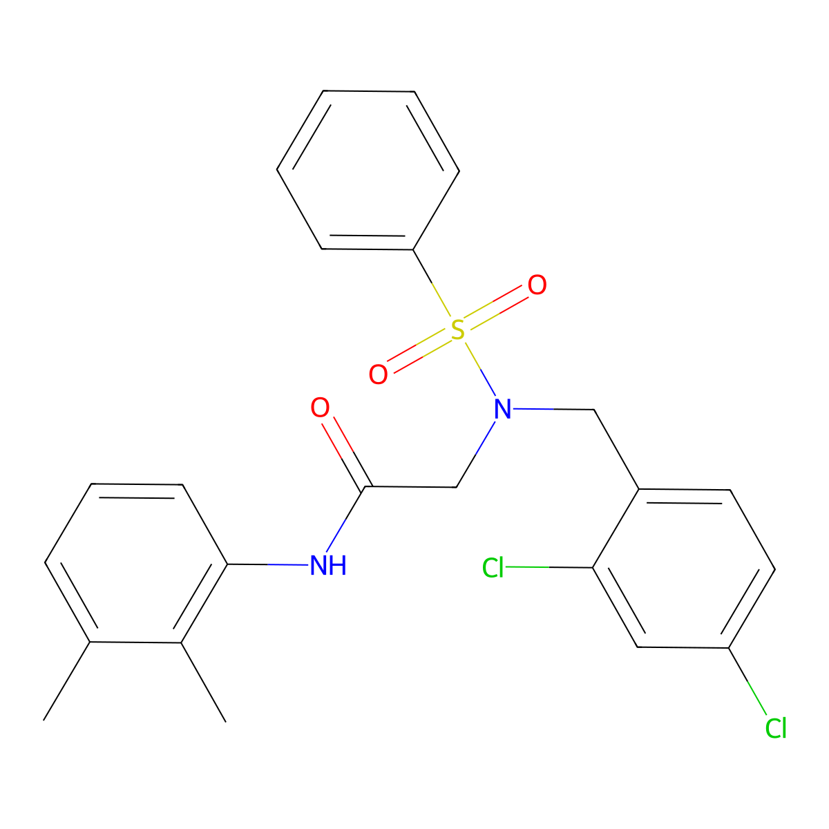 2-[benzenesulfonyl-[(2,4-dichlorophenyl)methyl]amino]-N-(2,3-dimethylphenyl)acetamide molecular structure, CAS 431919-58-3