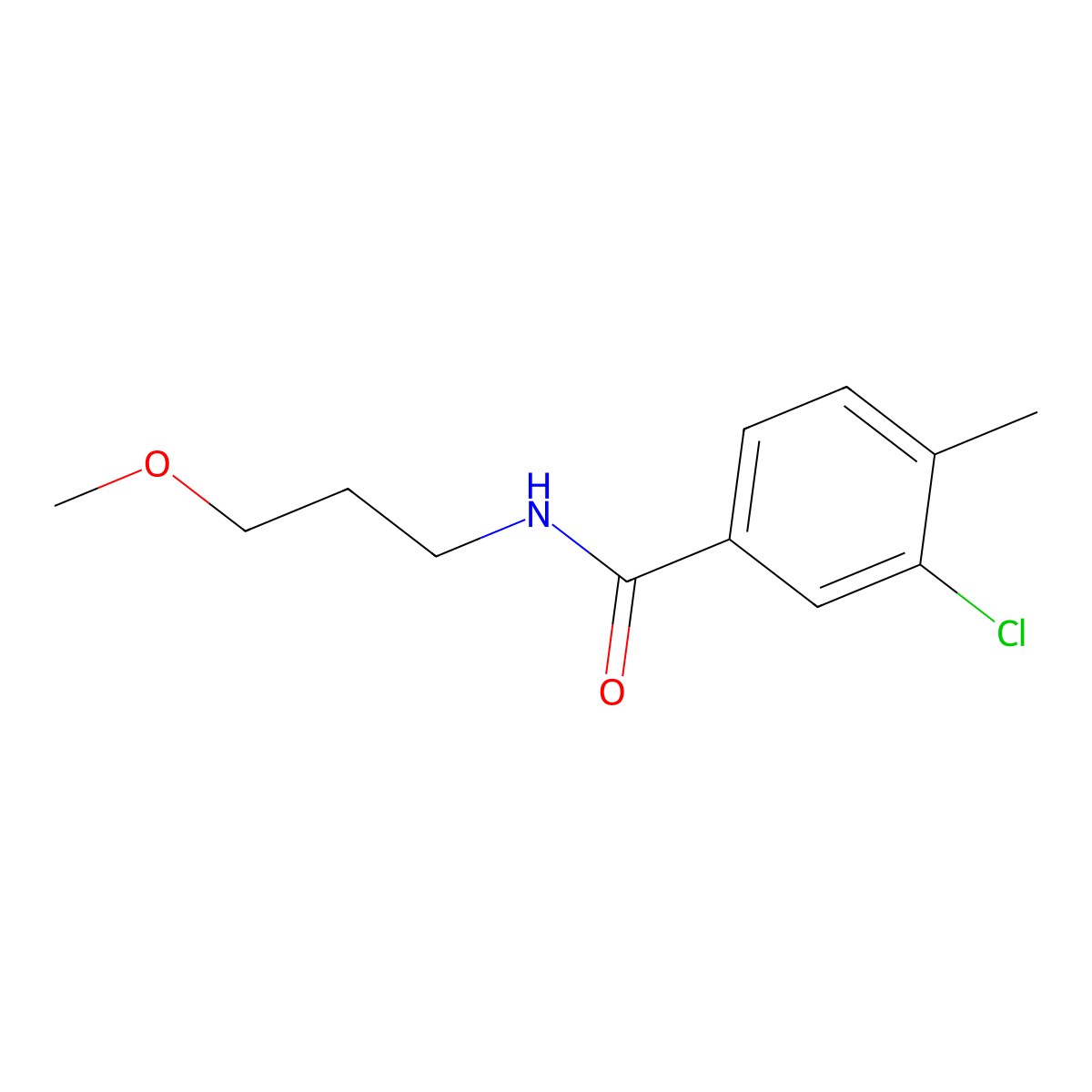 3-chloro-N-(3-methoxypropyl)-4-methylbenzamide molecular structure, CAS 431919-64-1