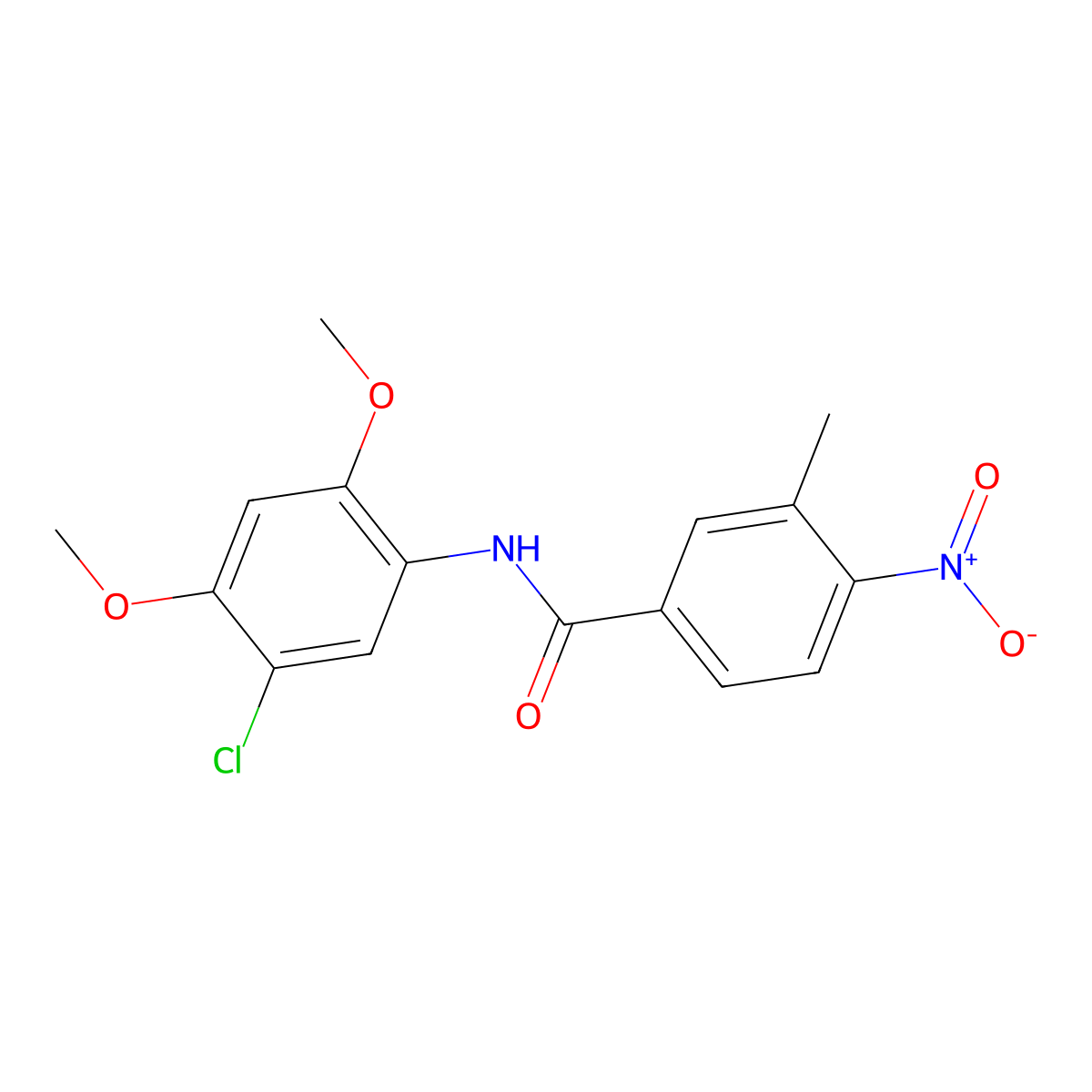 N-(5-chloro-2,4-dimethoxyphenyl)-3-methyl-4-nitrobenzamide molecular structure, CAS 431919-92-5