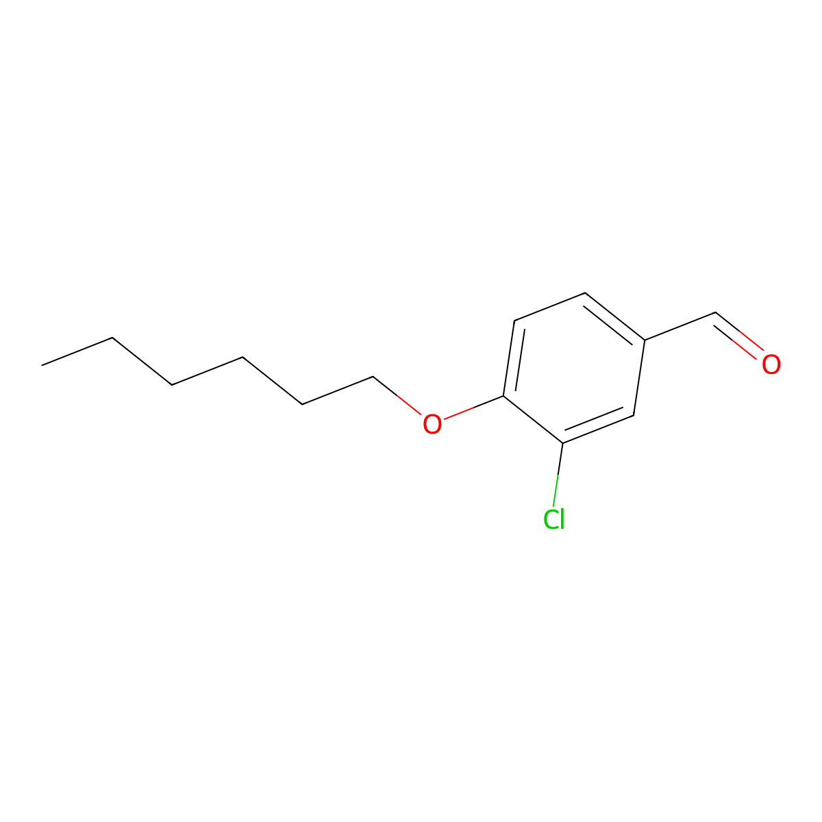 3-Chloro-4-(hexyloxy)benzaldehyde molecular structure, CAS 43192-26-3