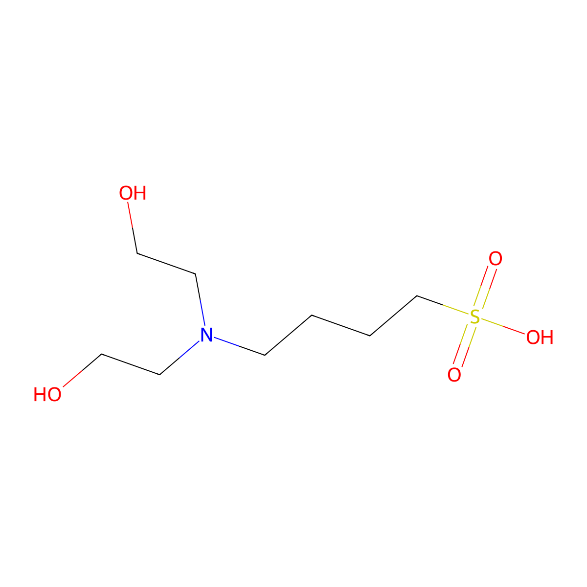 4-[Bis(2-hydroxyethyl)amino]butane-1-sulfonic acid molecular structure, CAS 43192-68-3