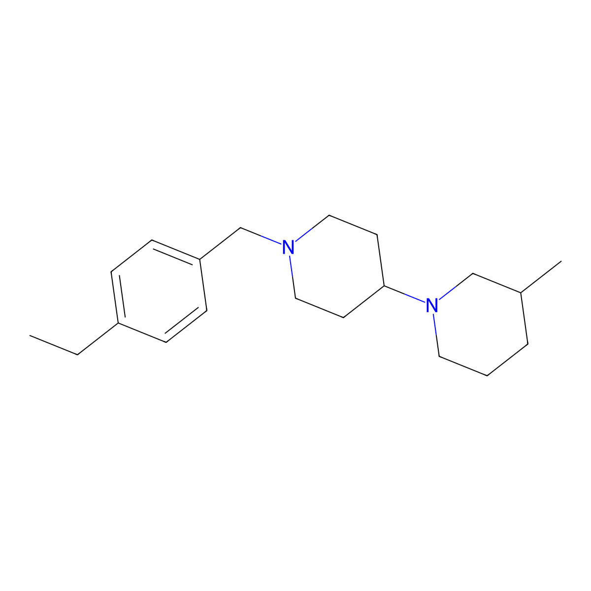 1'-(4-Ethylbenzyl)-3-methyl-1,4'-bipiperidine molecular structure, CAS 431920-13-7