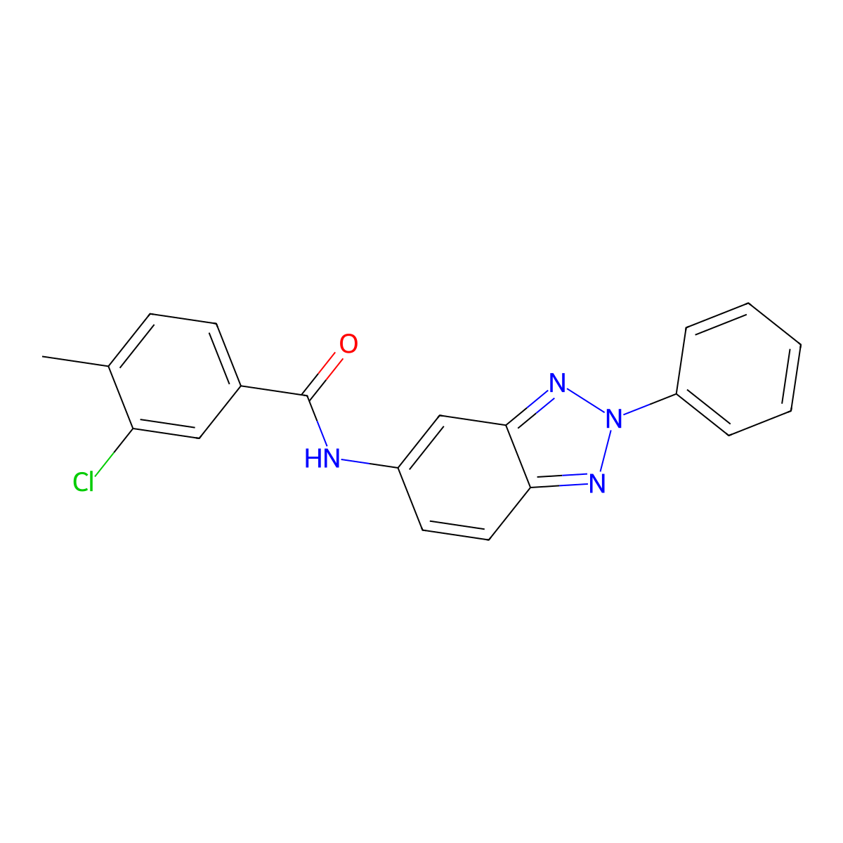 3-chloro-4-methyl-N-(2-phenylbenzotriazol-5-yl)benzamide molecular structure, CAS 431920-57-9
