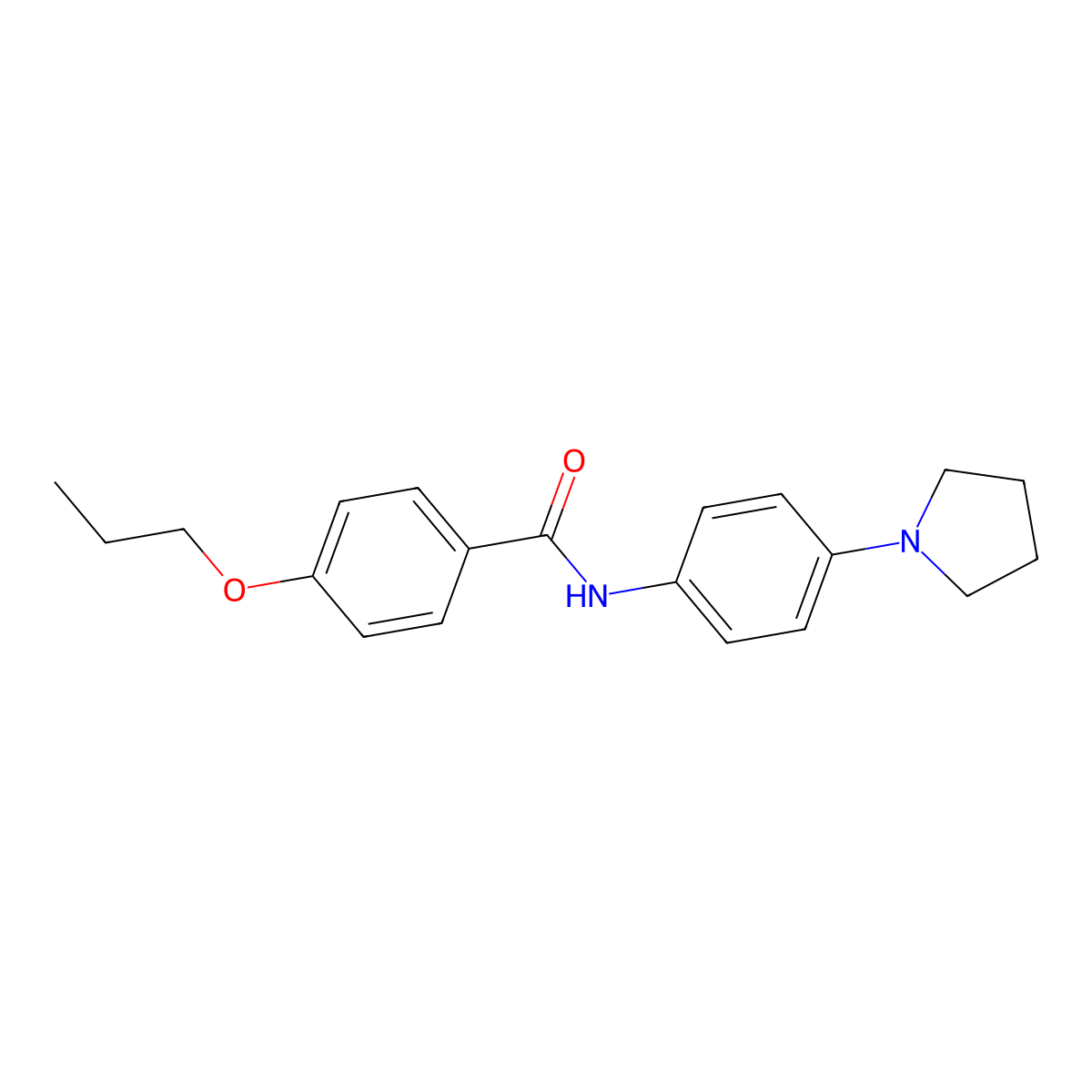 4-propoxy-N-[4-(pyrrolidin-1-yl)phenyl]benzamide molecular structure, CAS 431920-69-3
