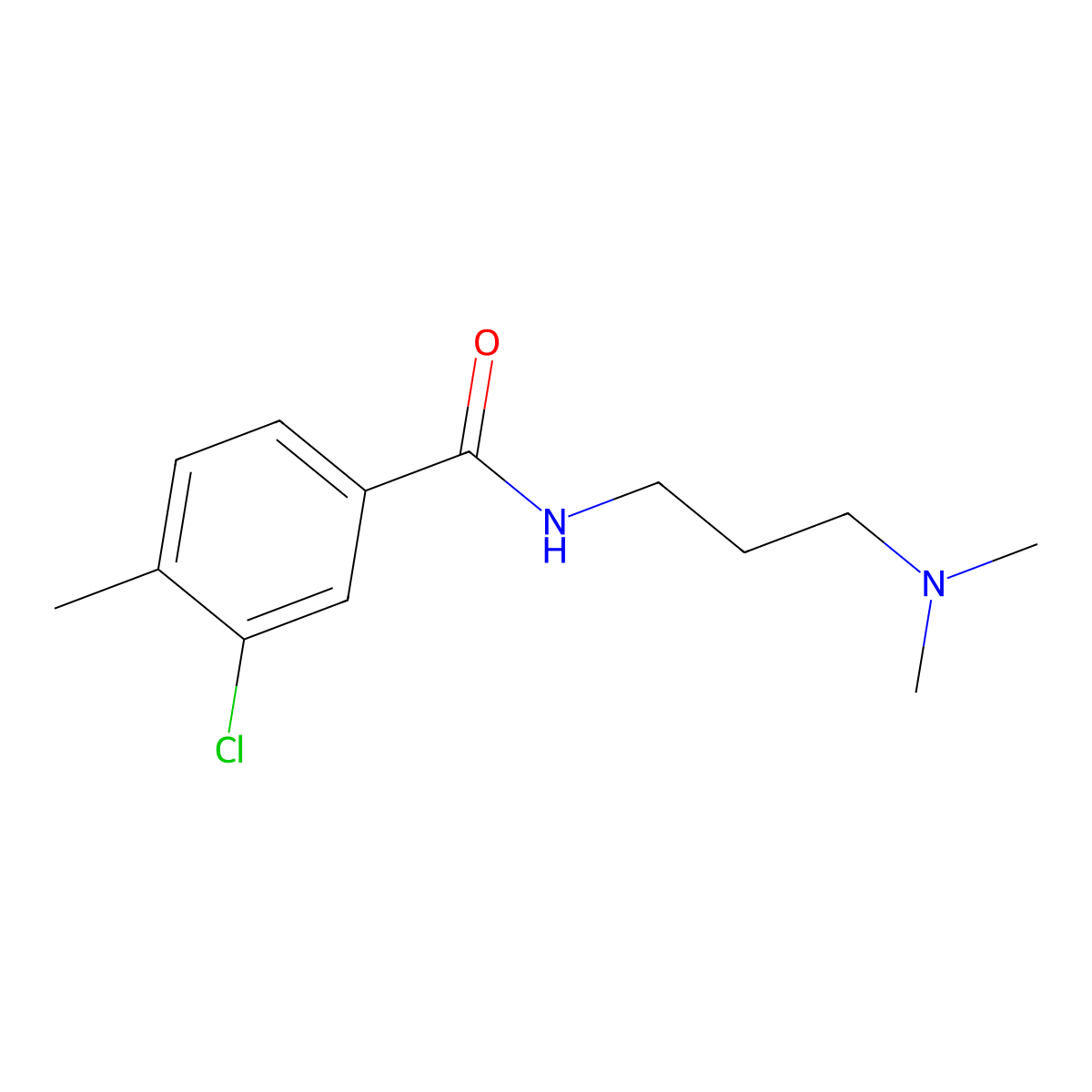 3-chloro-N-[3-(dimethylamino)propyl]-4-methylbenzamide molecular structure, CAS 431920-99-9