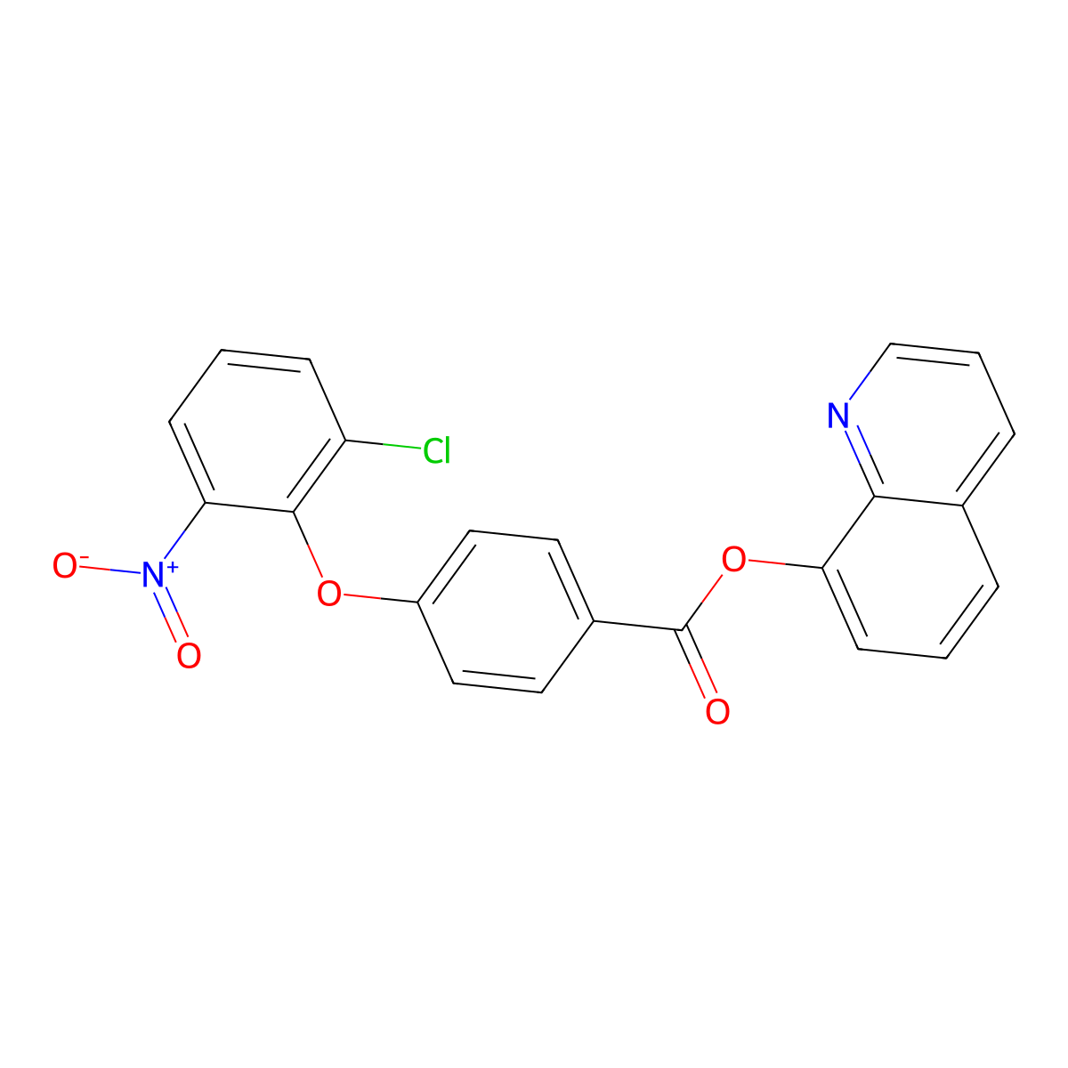 Quinolin-8-yl 4-(2-chloro-6-nitrophenoxy)benzoate molecular structure, CAS 431921-04-9