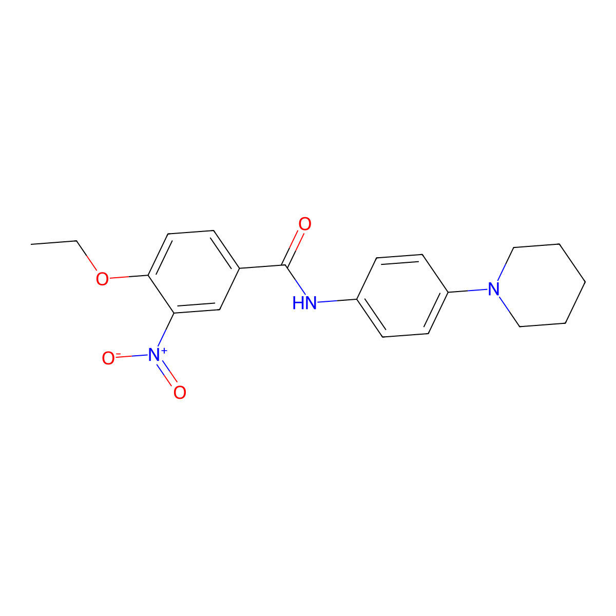 4-ethoxy-3-nitro-N-(4-piperidin-1-ylphenyl)benzamide molecular structure, CAS 431921-07-2