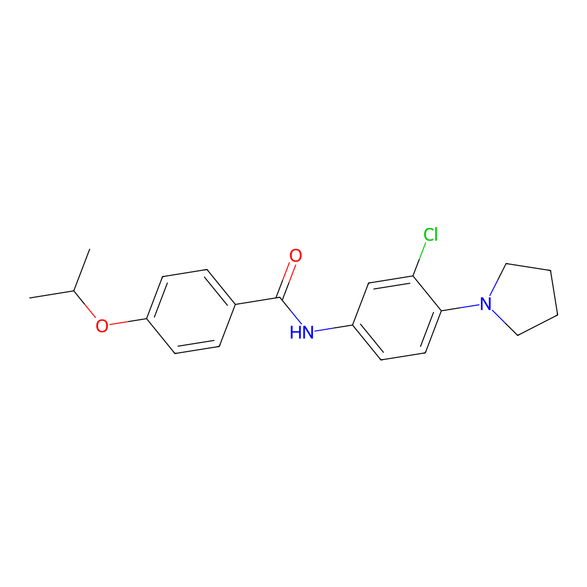 N-(3-chloro-4-pyrrolidin-1-ylphenyl)-4-propan-2-yloxybenzamide molecular structure, CAS 431921-35-6