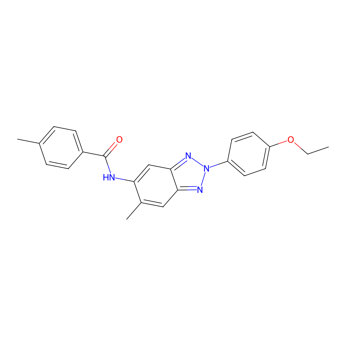 N-[2-(4-ethoxyphenyl)-6-methylbenzotriazol-5-yl]-4-methylbenzamide molecular structure, CAS 431921-45-8