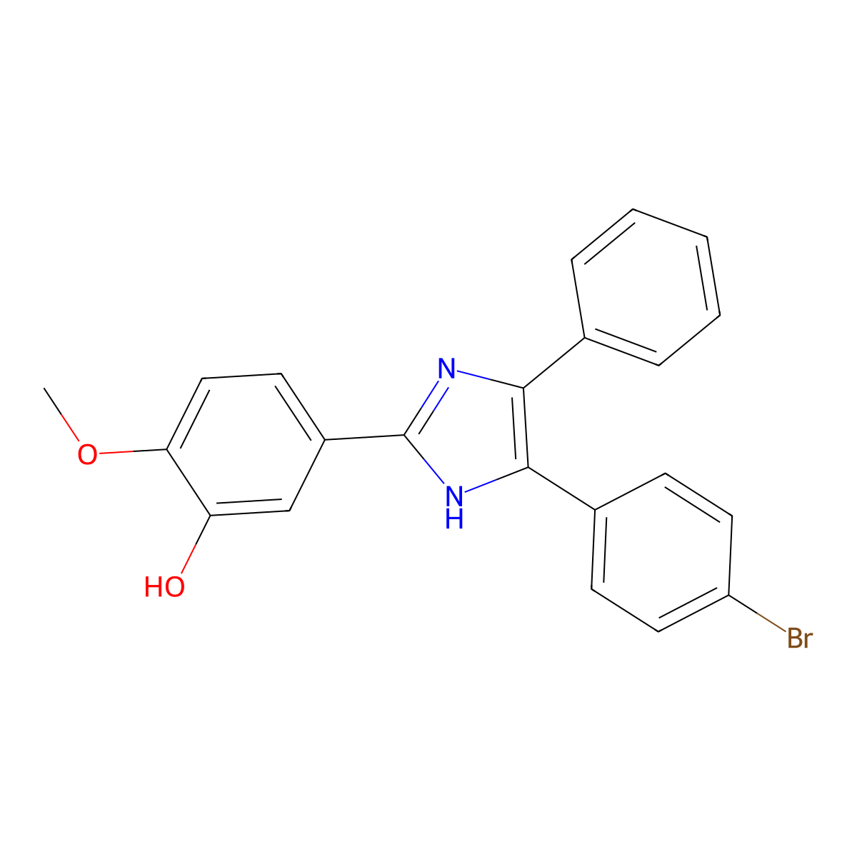 5-[5-(4-bromophenyl)-4-phenyl-1H-imidazol-2-yl]-2-methoxyphenol molecular structure, CAS 431921-57-2