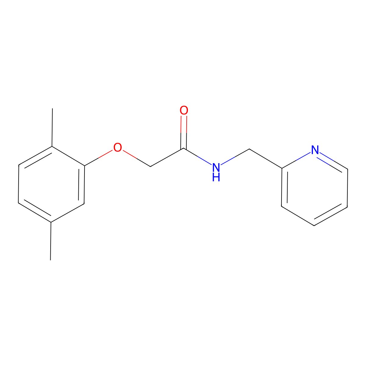 2-(2,5-dimethylphenoxy)-N-(pyridin-2-ylmethyl)acetamide molecular structure, CAS 431921-59-4