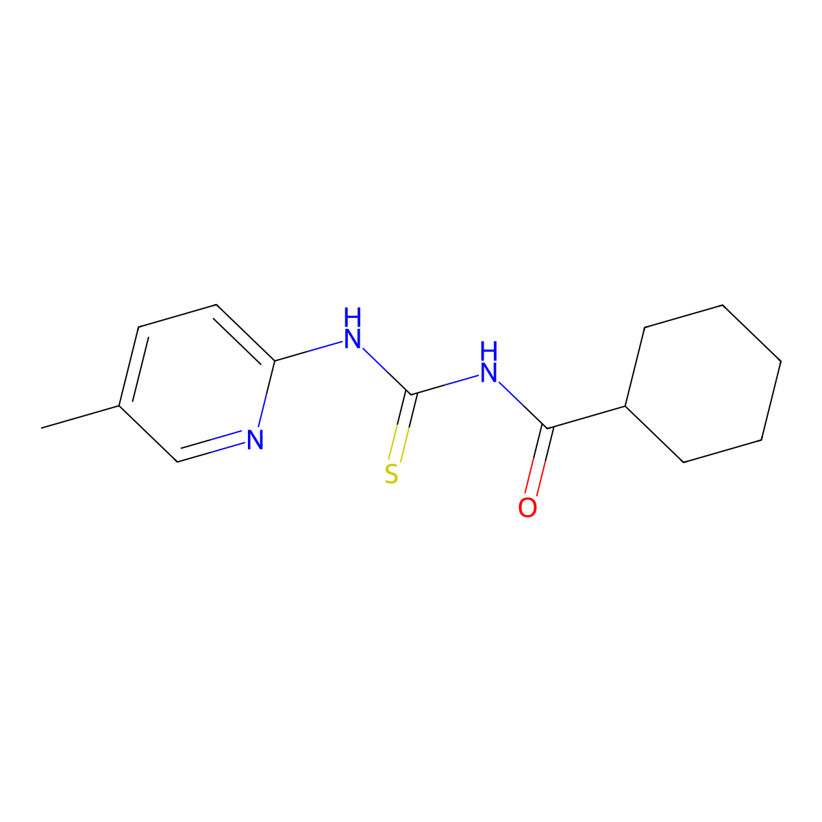 N-[(5-methylpyridin-2-yl)carbamothioyl]cyclohexanecarboxamide molecular structure, CAS 431922-26-8