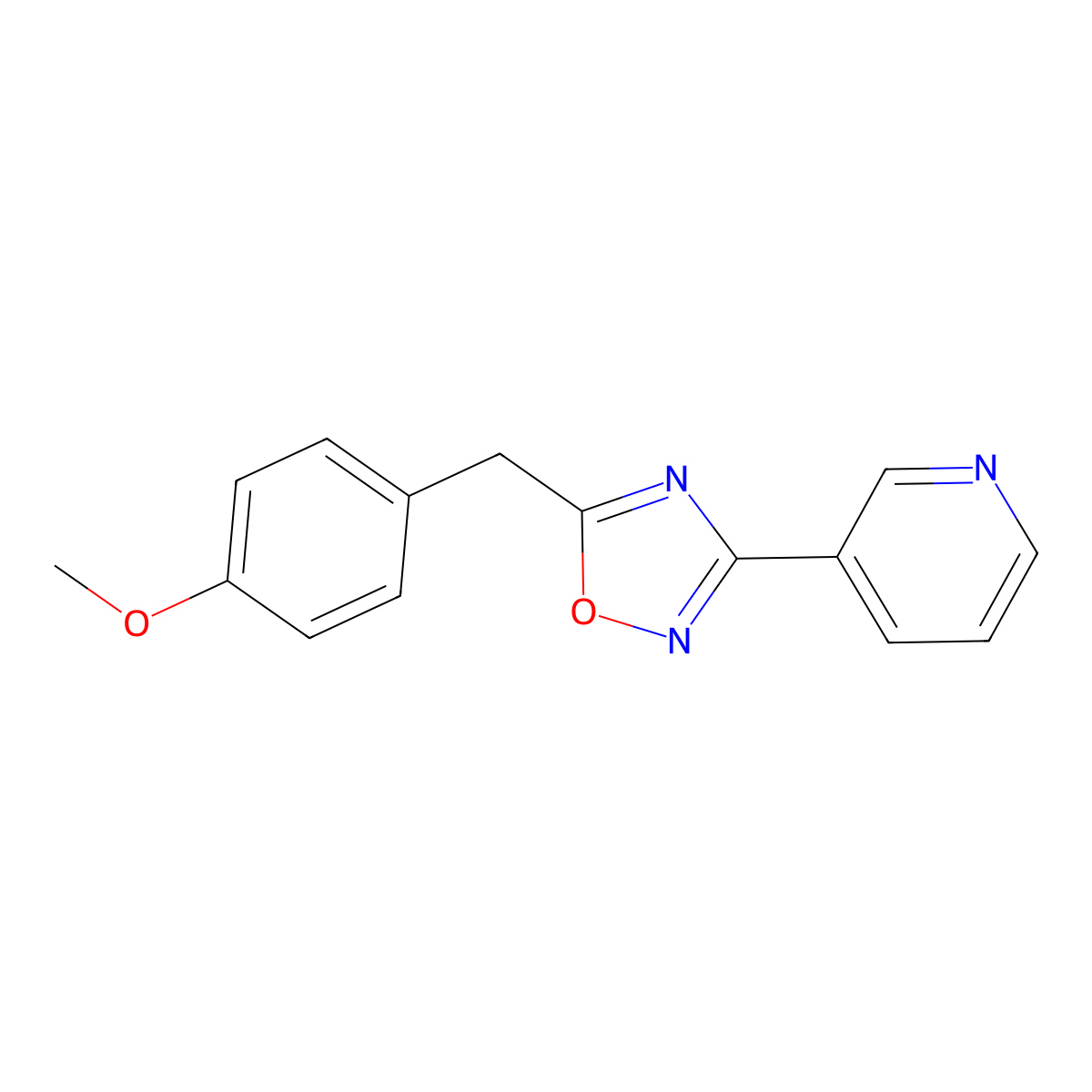 5-[(4-Methoxyphenyl)methyl]-3-pyridin-3-yl-1,2,4-oxadiazole molecular structure, CAS 431922-54-2