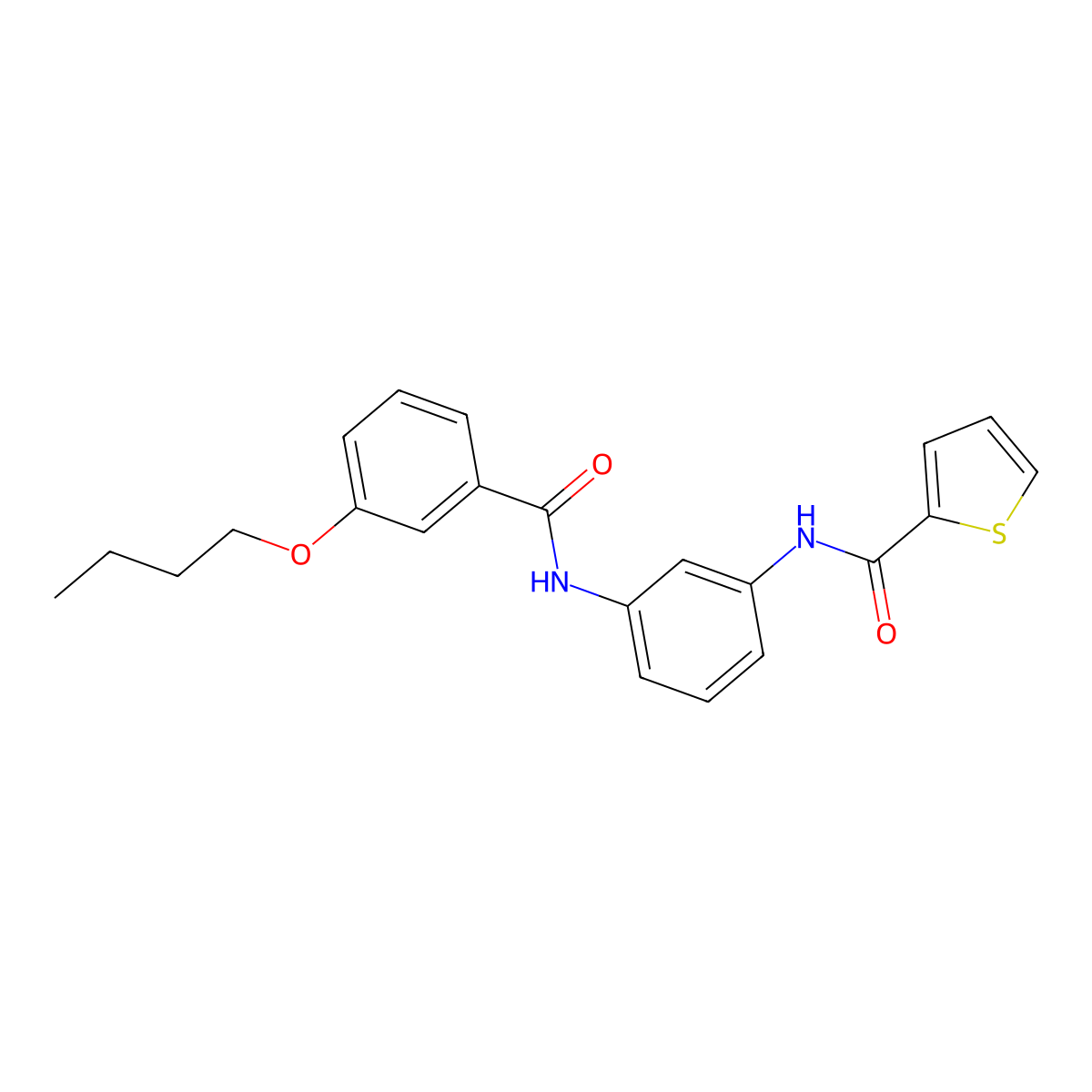 N-[3-[(3-butoxybenzoyl)amino]phenyl]thiophene-2-carboxamide molecular structure, CAS 431922-98-4