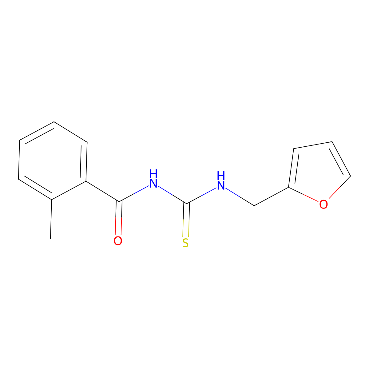 1-Furan-2-ylmethyl-3-(2-methyl-benzoyl)-thiourea molecular structure, CAS 431923-07-8
