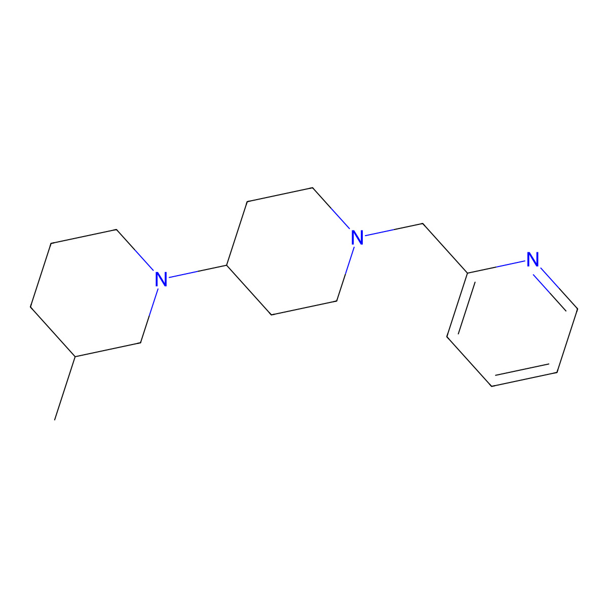3-Methyl-1'-(pyridin-2-ylmethyl)-1,4'-bipiperidine molecular structure, CAS 431923-18-1