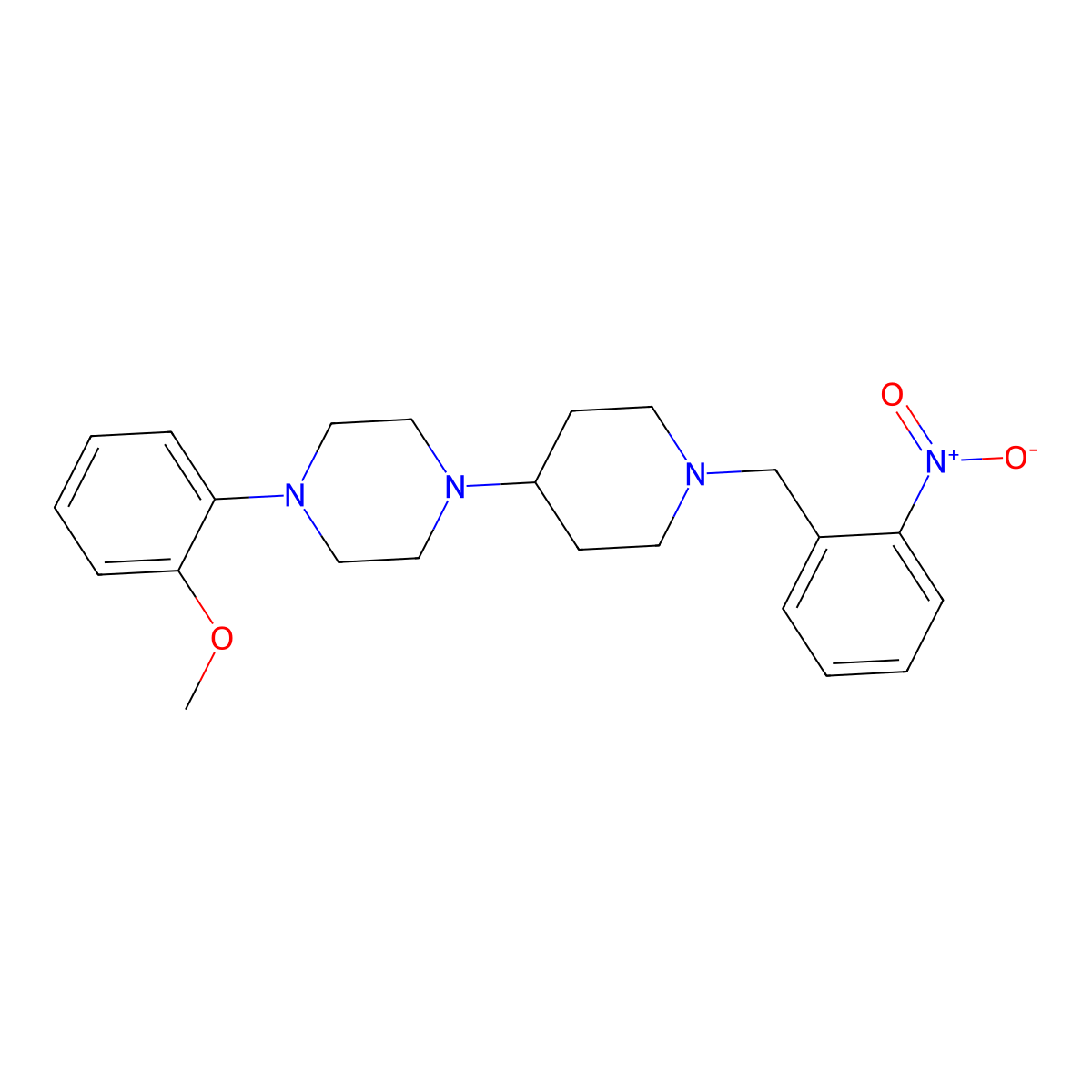 1-(2-Methoxyphenyl)-4-[1-[(2-nitrophenyl)methyl]piperidin-4-yl]piperazine molecular structure, CAS 431923-21-6