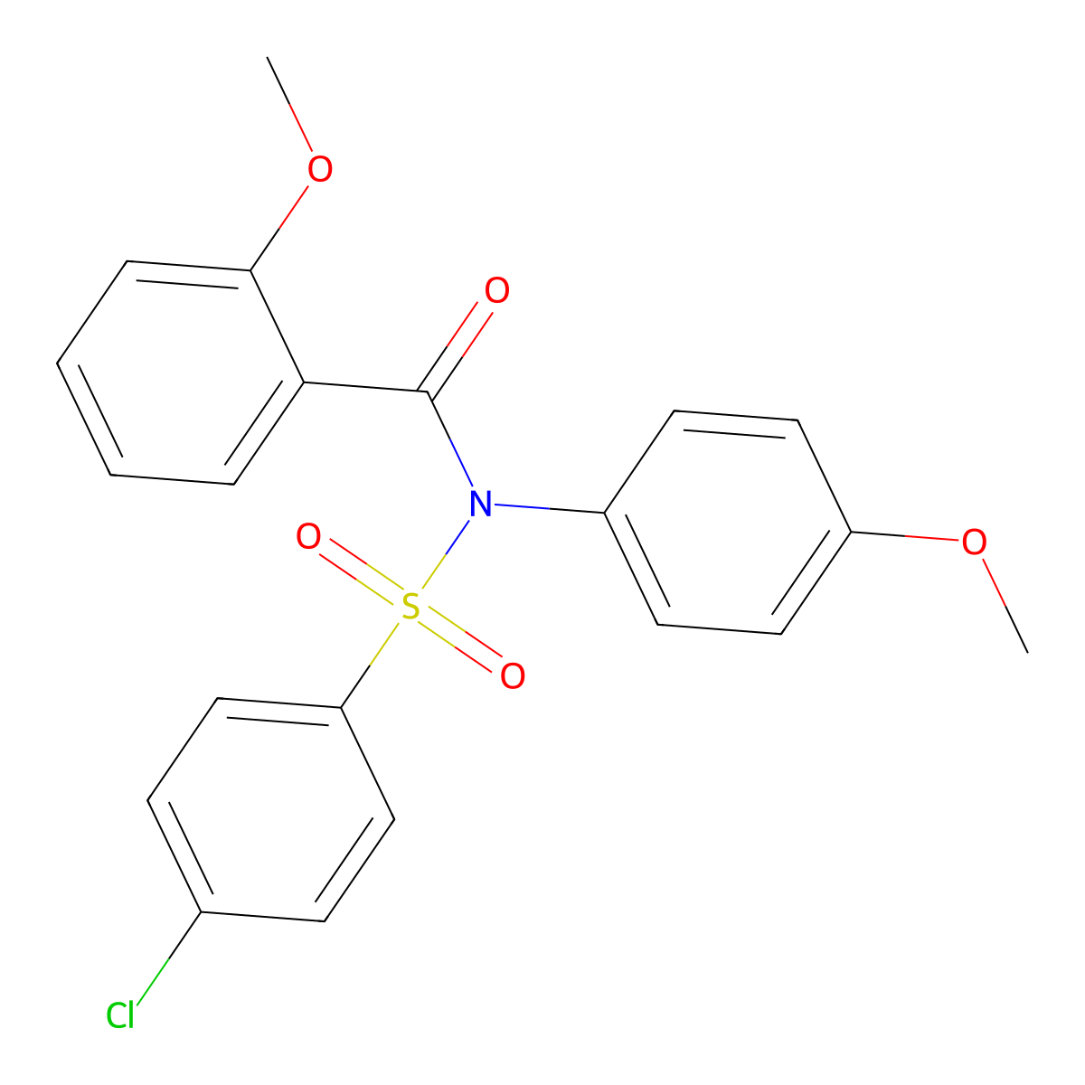 N-((4-chlorophenyl)sulfonyl)-2-methoxy-N-(4-methoxyphenyl)benzamide molecular structure, CAS 431923-22-7