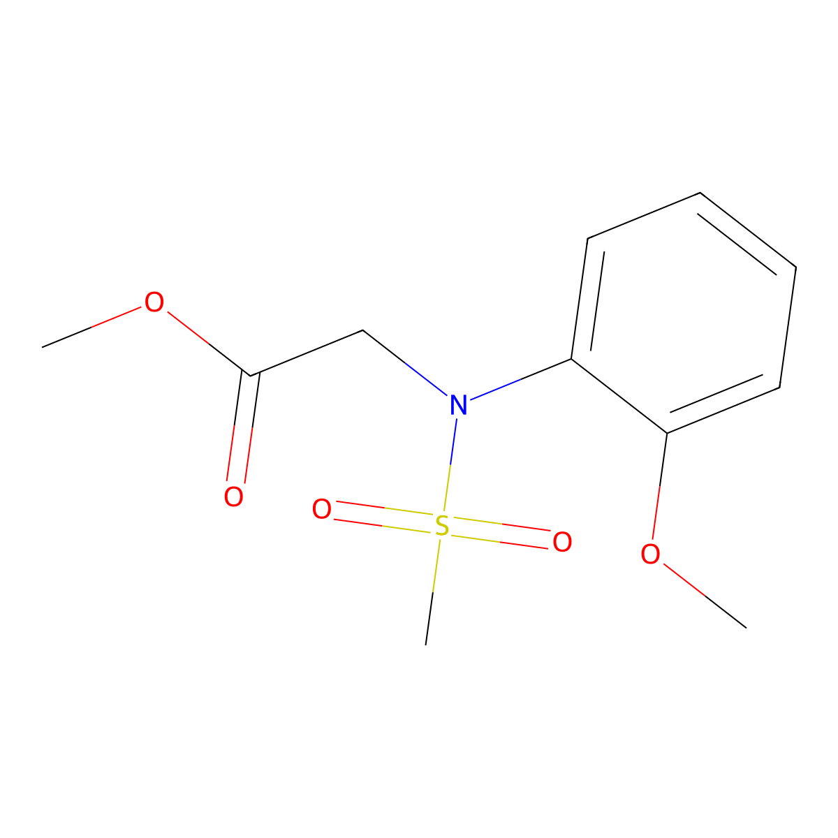 Methyl N-(2-methoxyphenyl)-N-(methylsulfonyl)glycinate molecular structure, CAS 431923-28-3